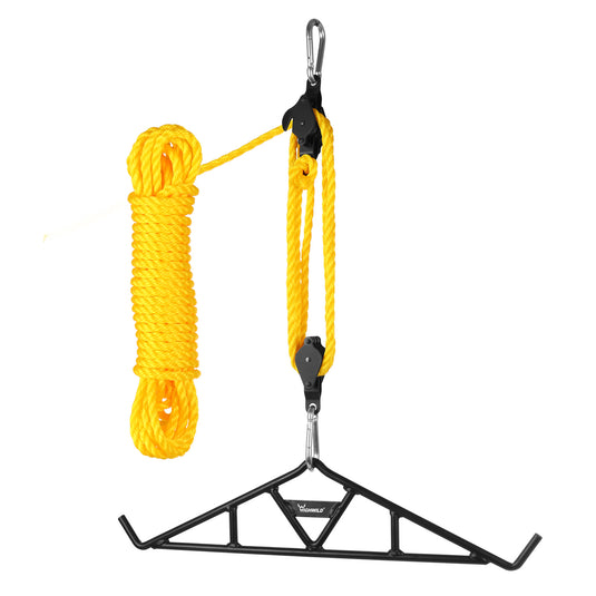 Game Hanging Gambrel & Hoist Kit with Pulleys & Rope - 1600 lbs