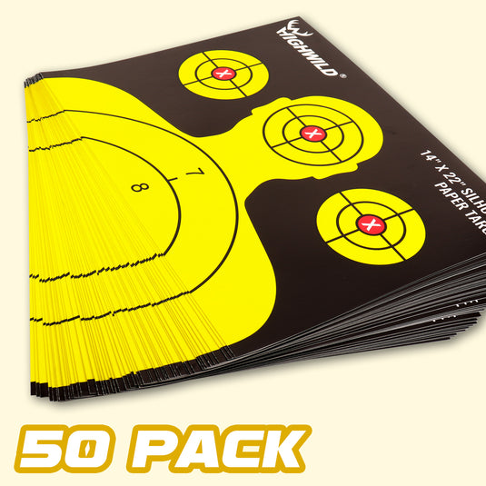 Shooting Range Silhouette Paper Target - 14X22 Inches (50 Pack)