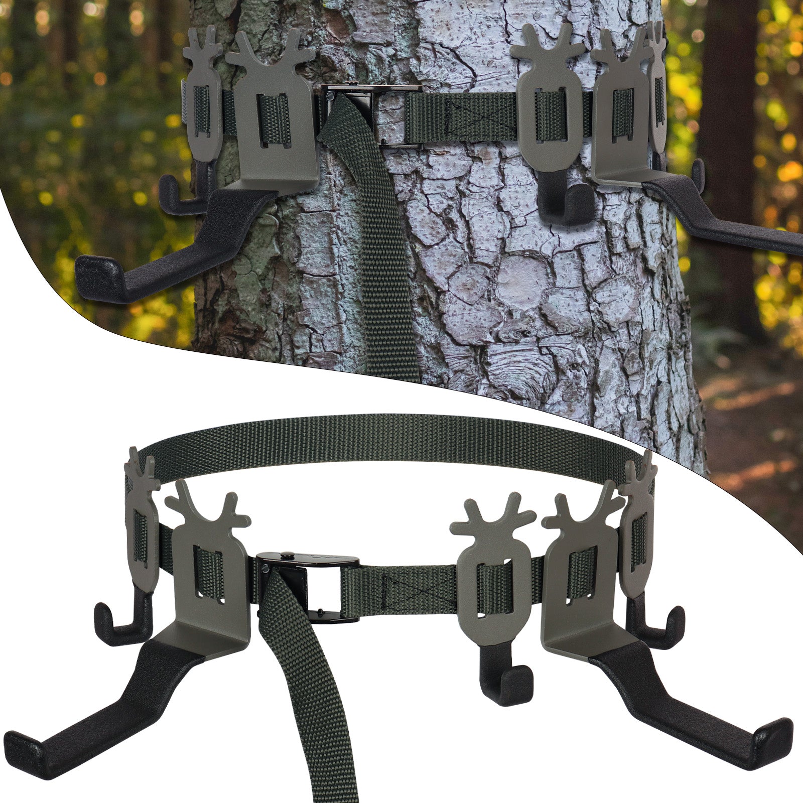 Treestand Strap Gear & Bow Hangers for Hunting Gears Bow - 3 Gear