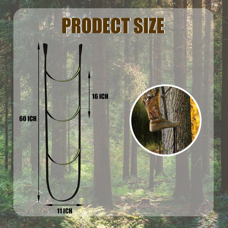 Load image into Gallery viewer, 3 Step Climbing Stick Aider - 600Lbs Strength Climbing Webbing Rope Ladder
