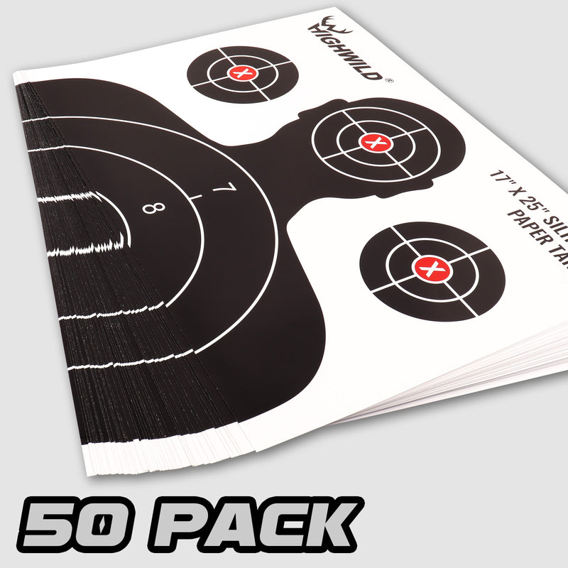 Load image into Gallery viewer, Shooting Range Silhouette Paper Target - 17X25 Inches (White &amp; Black)
