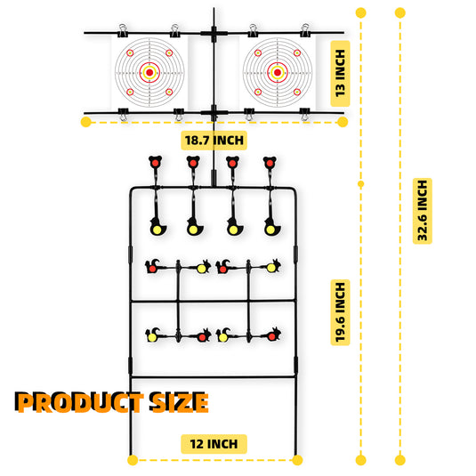 Multi-Shot Target 3-Section Detachable with Adjustable Paper Stand