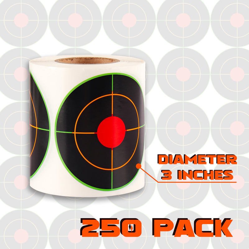 Load image into Gallery viewer, 3 Inch Splatter Adhesive Bullseye Shooting Target Stickers - 250 Pack

