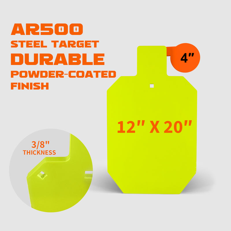 Load image into Gallery viewer, AR500 Steel Shooting Target 3/8 Inch Thick 12" x 20" Hostage with T-Post Target Holder Mount