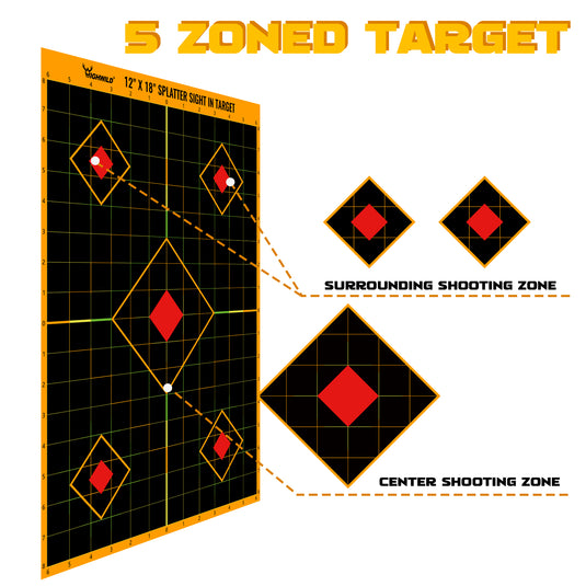Sight in Splatter Shooting Range Targets - Splash Effect of Multiple Colors - 12 x 18 Inch