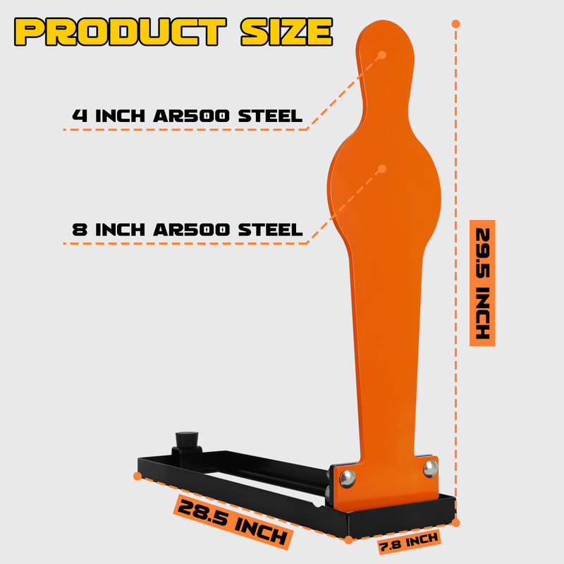 Load image into Gallery viewer, 28" AR500 Steel 3/8" Thick Auto Reset Popper Target