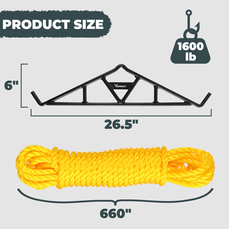 Load image into Gallery viewer, Game Hanging Gambrel & Hoist Kit with Pulleys & Rope - 1600 lbs