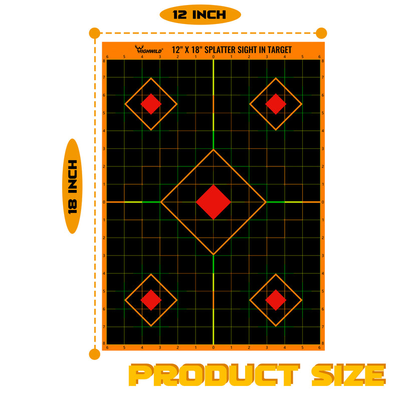 Load image into Gallery viewer, Sight in Splatter Shooting Range Targets - Splash Effect of Multiple Colors - 12 x 18 Inch