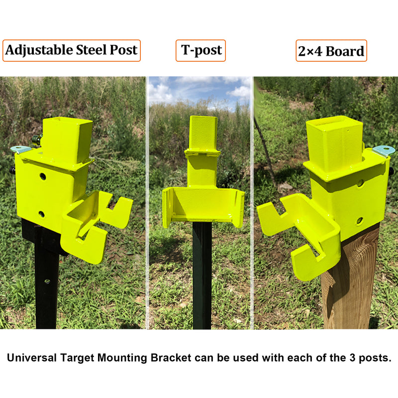 Load image into Gallery viewer, AR500 Steel Hostage Target 12" x 20" x 1/2" Armored Steel Bullseye Reactive Target with 2X4 & T-Post Bracket