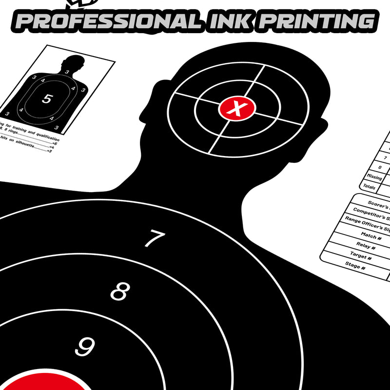 Load image into Gallery viewer, Shooting Range Silhouette Paper Target - 23X35 Inches (50 Pack, White & Black)