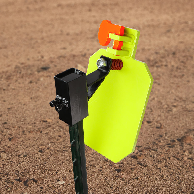 Load image into Gallery viewer, AR500 Steel Shooting Target 3/8 Inch Thick 7" x 12" Hostage with T-Post Target Holder Mount
