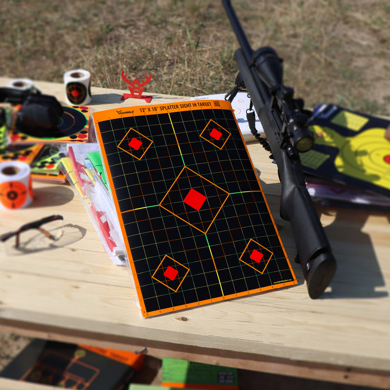 Load image into Gallery viewer, Sight in Splatter Shooting Range Targets - Splash Effect of Multiple Colors - 12 x 18 Inch