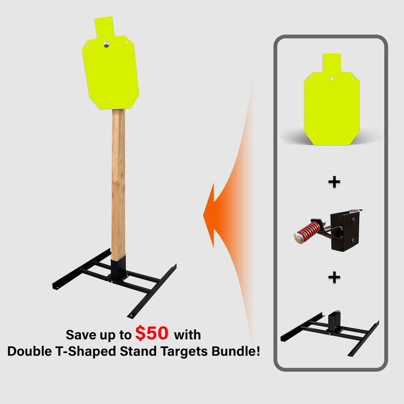 Load image into Gallery viewer, Double T-Shaped Base Stand + 2X4 Target Hanger + 3/8" Thick X 10" X 16" Torso Target