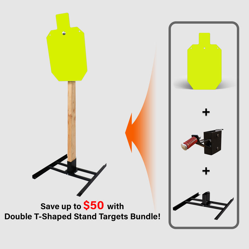 Load image into Gallery viewer, Double T-Shaped Base Stand + 2X4 Target Hanger + 3/8" Thick X 12" X 20" Torso Target