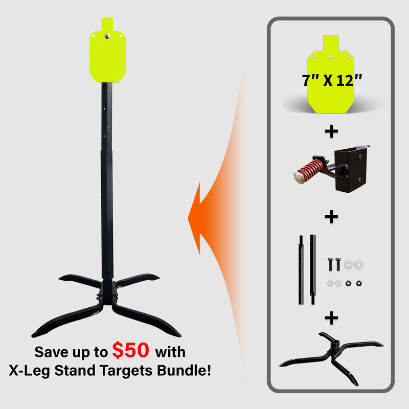 Load image into Gallery viewer, X-leg Base Stand + 2X4 Target Hanger + 3/8" Thick 7" X 12" Torso + Adjustable Steel Post