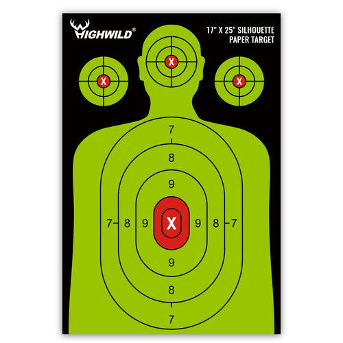 Shooting Range Silhouette Paper Target - 17X25 Inches (Black & Green)