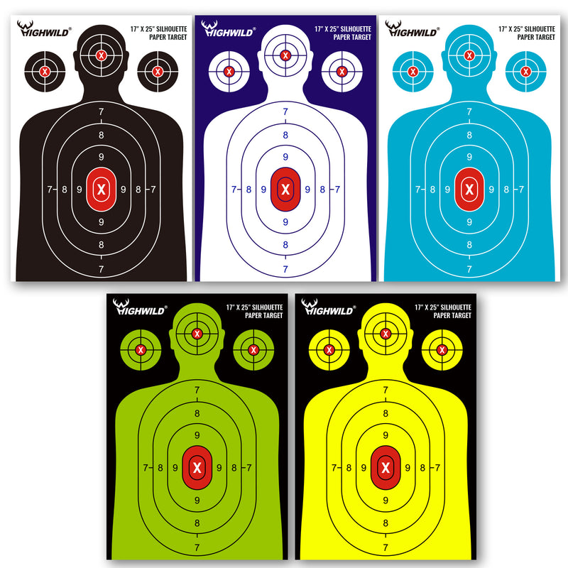 Load image into Gallery viewer, Shooting Range Silhouette Paper Target - 17X25 Inches (Multi Color)
