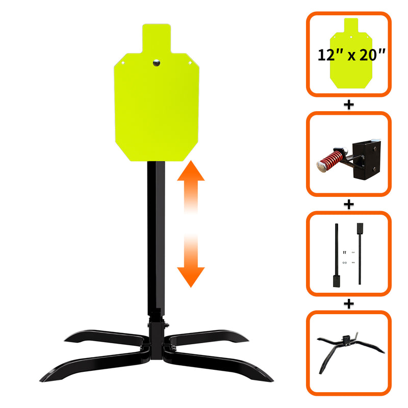 Load image into Gallery viewer, X-leg Base Stand + 2X4 Target Hanger + 3/8" Thick 12" X 20" Torso + Adjustable Steel Post