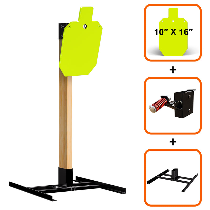 Load image into Gallery viewer, Double T-Shaped Base Stand + 2X4 Target Hanger + 3/8" Thick X 10" X 16" Torso Target