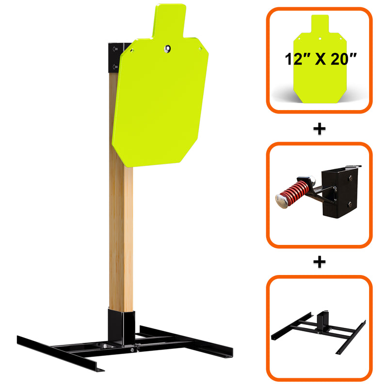 Load image into Gallery viewer, Double T-Shaped Base Stand + 2X4 Target Hanger + 3/8" Thick X 12" X 20" Torso Target