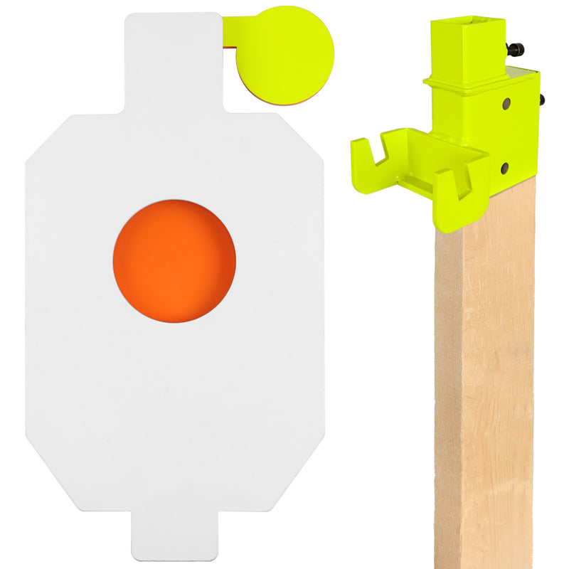 Load image into Gallery viewer, AR500 Steel Hostage Target 12" x 20" x 1/2" Armored Steel Bullseye Reactive Target with 2X4 & T-Post Bracket