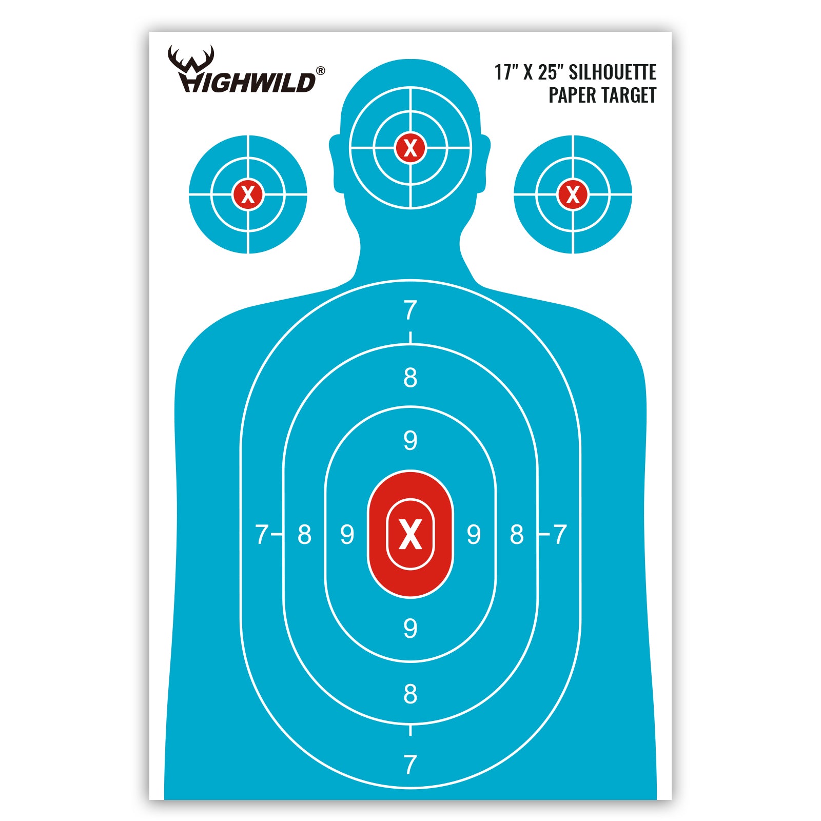 Shooting Range Silhouette Paper Target - 17X25 Inches (White