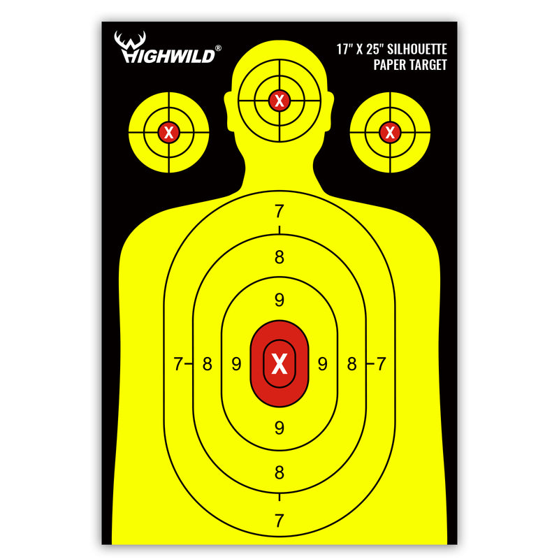 Load image into Gallery viewer, Shooting Range Silhouette Paper Target - 17X25 Inches (Black & Yellow)