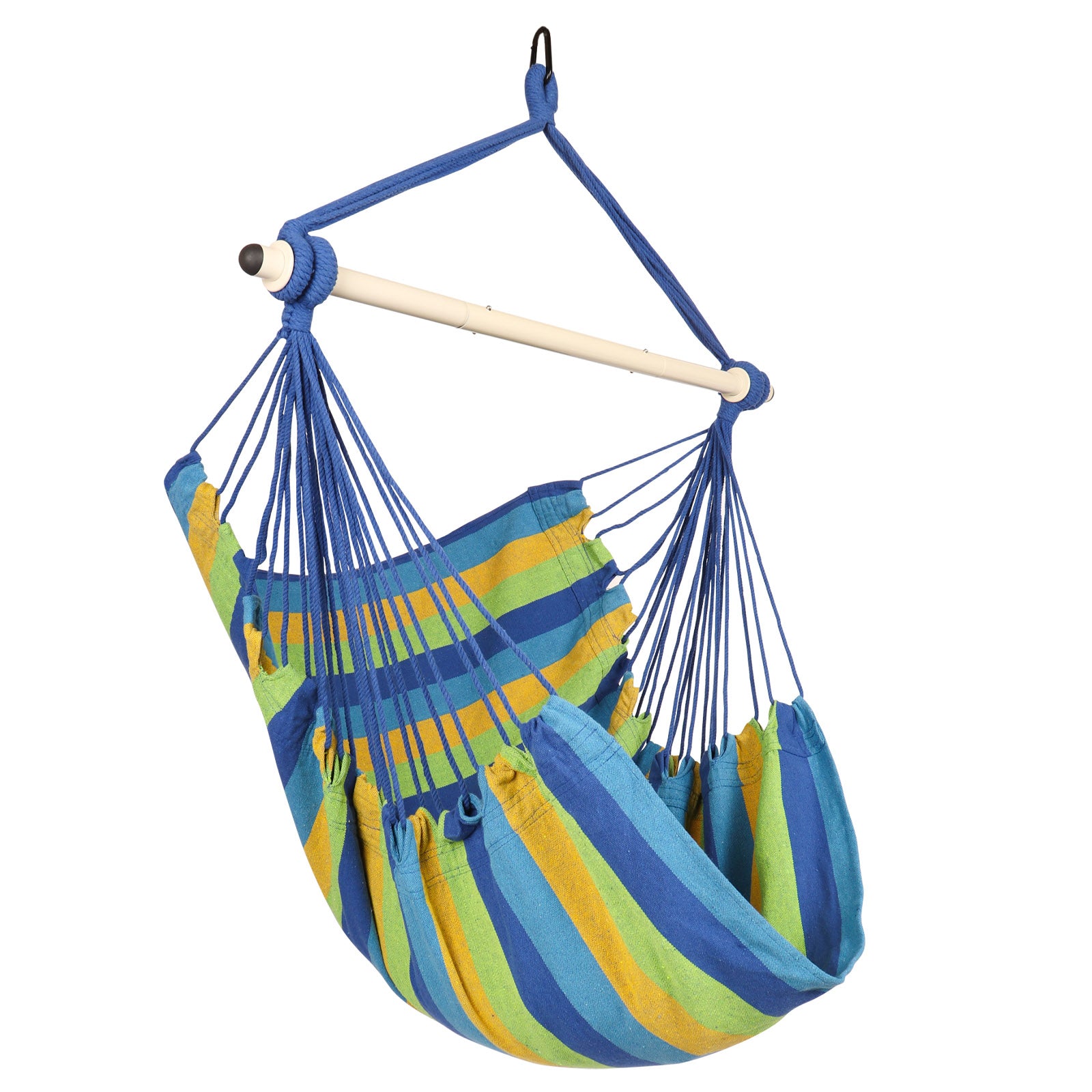 Blue hammock chair top