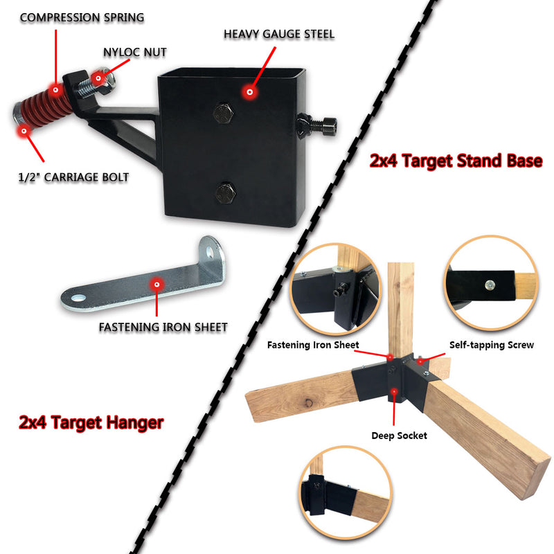 Load image into Gallery viewer, Tripod Base Stand with 2X4 Target Hanger