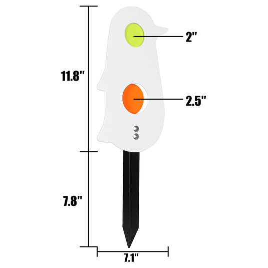 Metal Penguin Resetting Target Neon Plates - Rated for .22/.177 Caliber