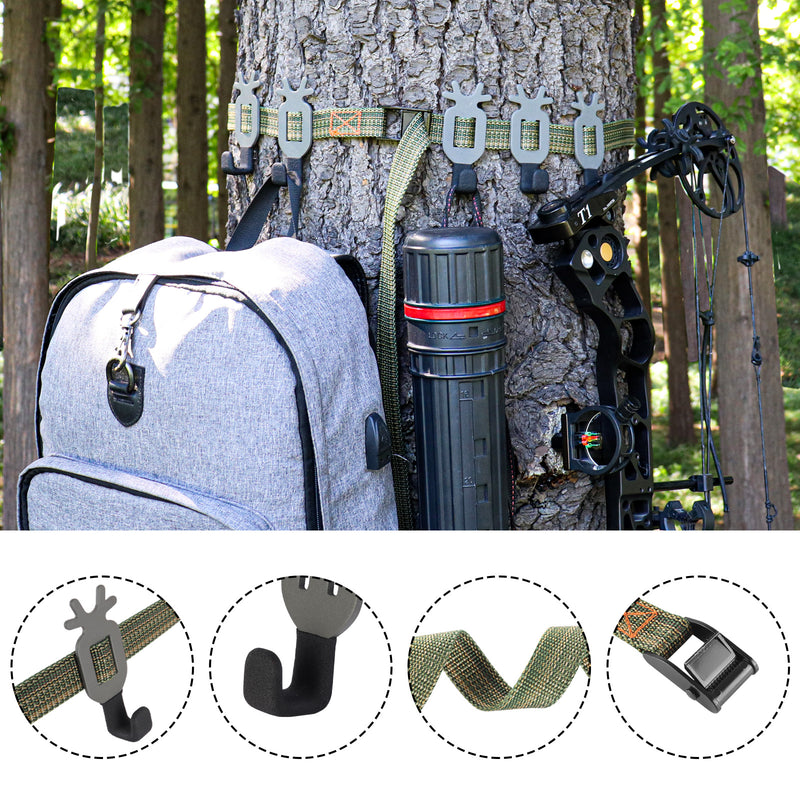 Load image into Gallery viewer, Treestand Strap Gear Hangers for Hunting Gears Bow - 5 Hooks Set