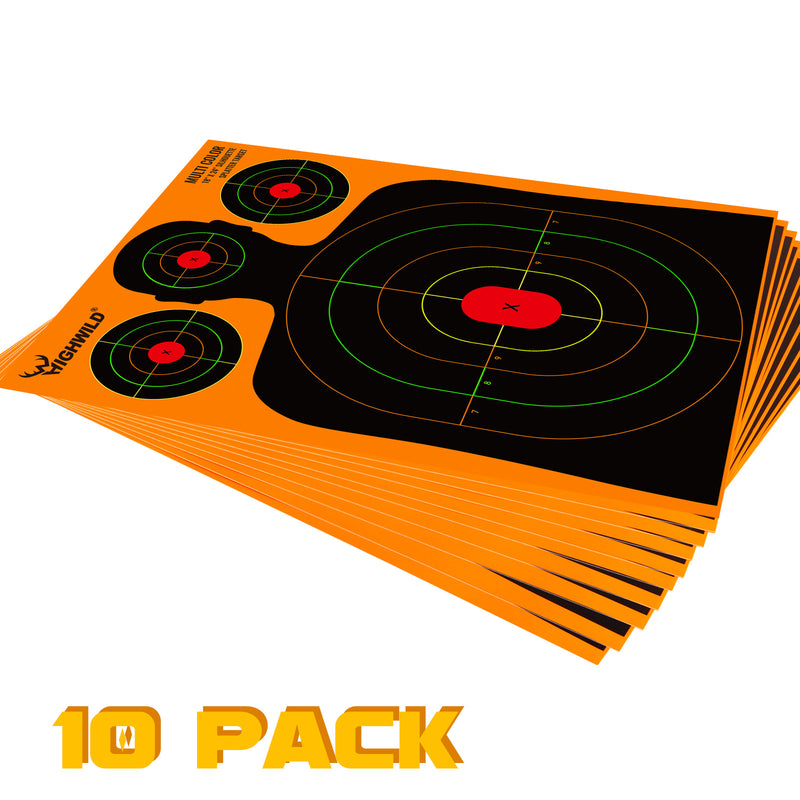 Load image into Gallery viewer, Silhouette Splatter Paper Targets - Splash Effect of Multiple Colors - 18x24 Inch
