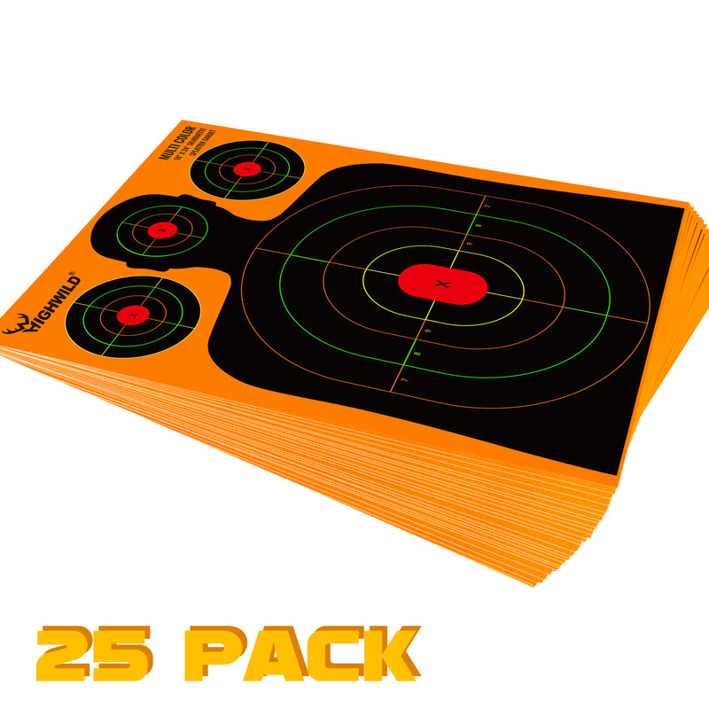 Load image into Gallery viewer, Silhouette Splatter Paper Targets - Splash Effect of Multiple Colors - 18x24 Inch
