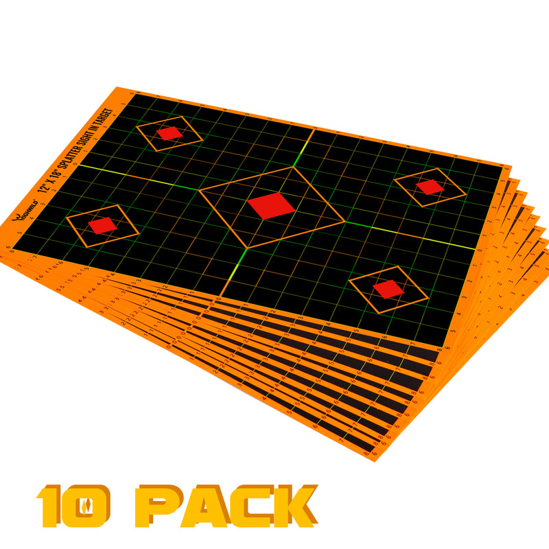 Load image into Gallery viewer, Sight in Splatter Shooting Range Targets - Splash Effect of Multiple Colors - 12 x 18 Inch
