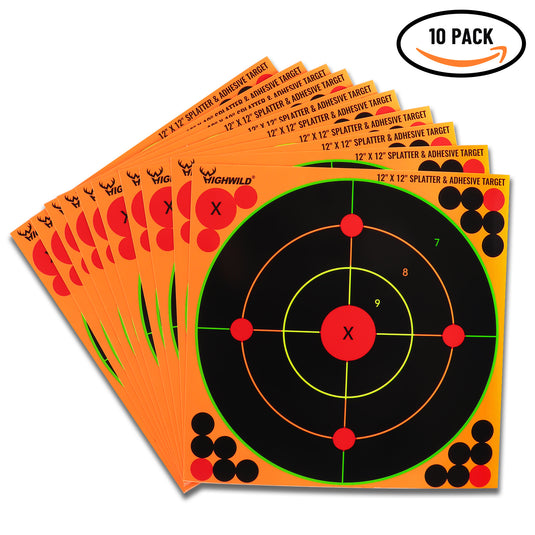 Stick Splatter Adhesive Shooting Targets - Splash Effect of Mutiple Colors - 12 x 12 Inch