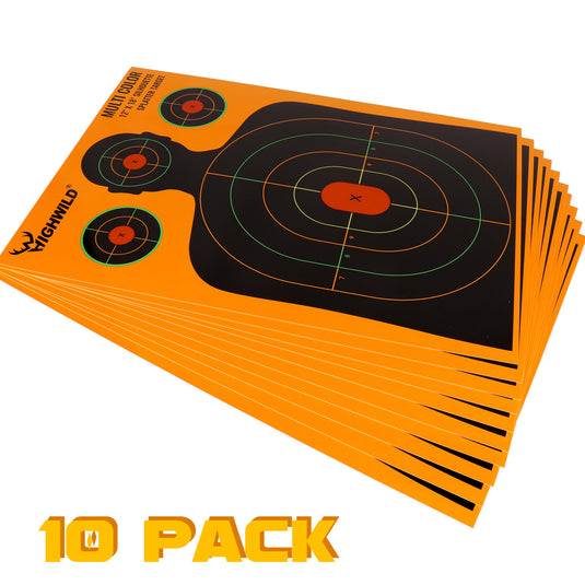 Silhouette Splatter Paper Targets - Splash Effect of Multiple Colors - 12x18 Inch