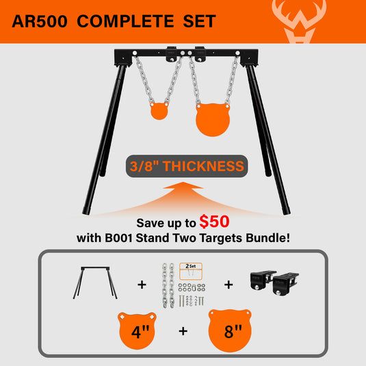 B001 Expandable Stand + Mounting Kit + 4", 8" Gong