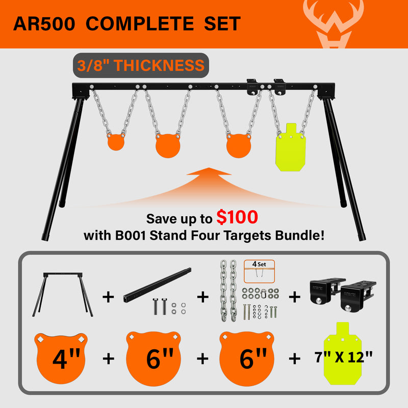 Load image into Gallery viewer, B001 Adjustable Stand + Mounting Kit + 3/8&quot; Thick 4&quot;, 6&quot;, 6&quot; Gongs, 7&quot; X 12&quot;Torso
