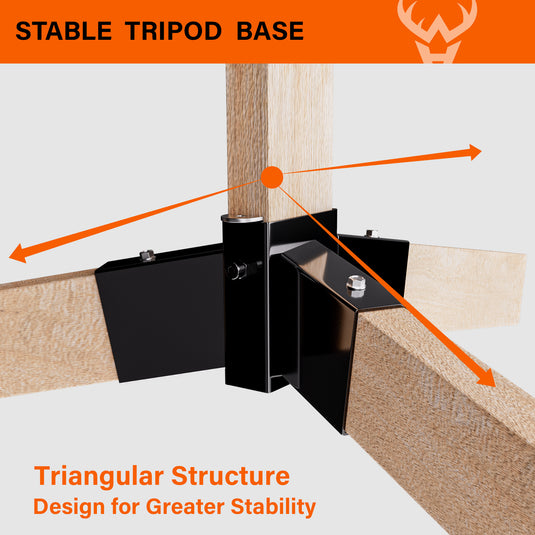 Tripod Base Stand with 2X4 Target Hanger and Wood Stand Armor Plate