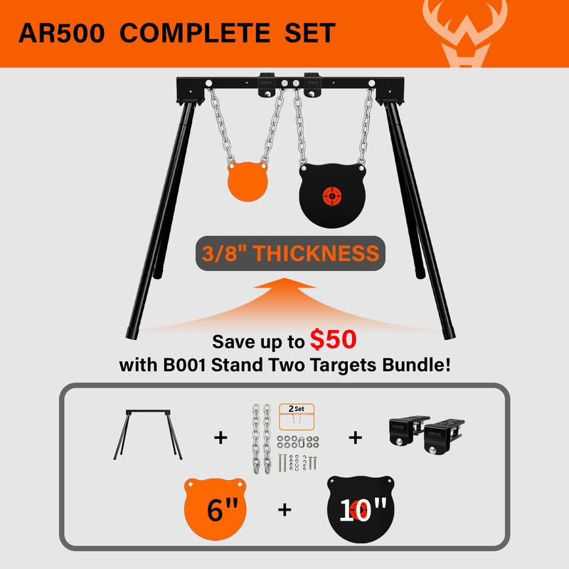 Load image into Gallery viewer, B001 Stand + Mounting Kit + 6&quot; Gong, 10&quot; Bullseye Gong
