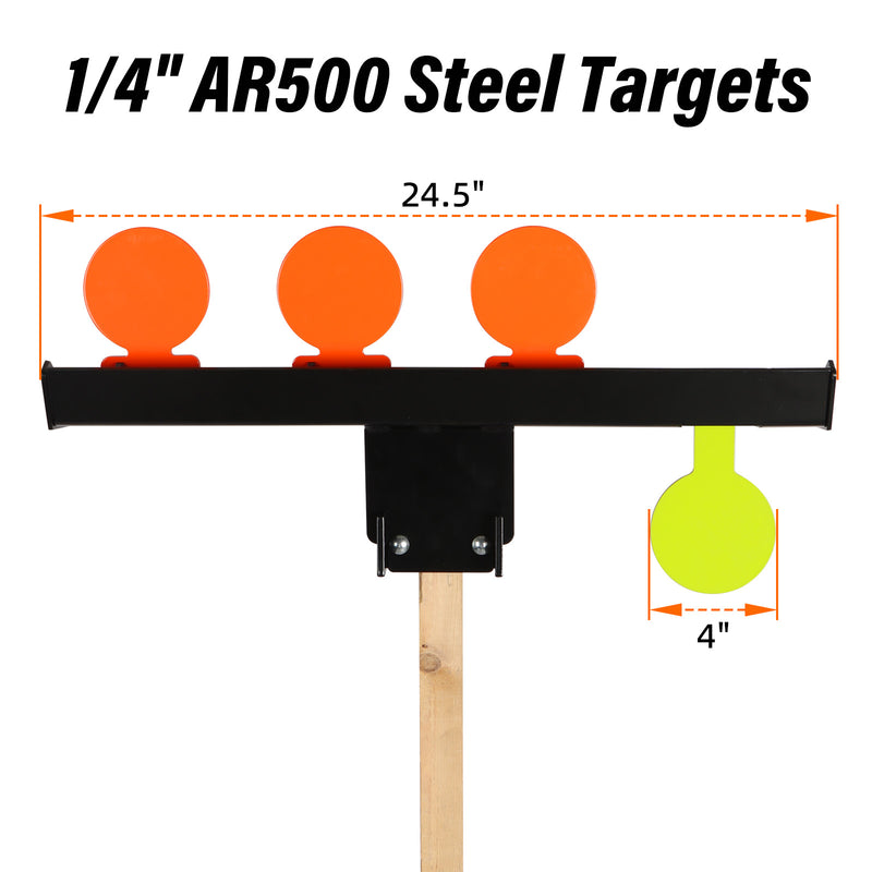 Load image into Gallery viewer, Shoot to Reset AR500 Steel Target with Mounting Bracket
