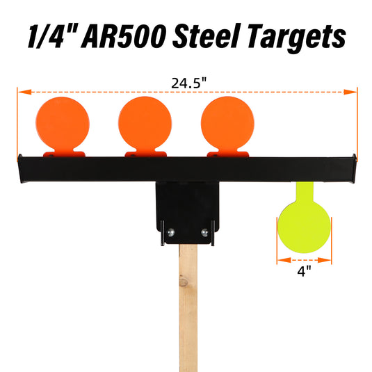 Shoot to Reset AR500 Steel Target with Mounting Bracket