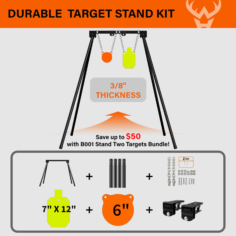 Load image into Gallery viewer, B001 Adjustable Stand + Mounting Kit + 3/8&quot; Thick 6&quot; Gong, 7&quot; X 12&quot;Torso
