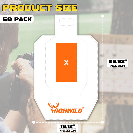 18" X 30" Cardboard Targets for Shooting, Silhouette Paper Targets (USPSA - 50 Pack)