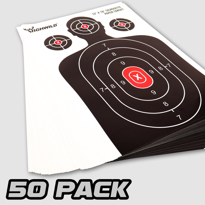 Load image into Gallery viewer, Shooting Range Silhouette Paper Target - 12X18 Inches (50 Pack)
