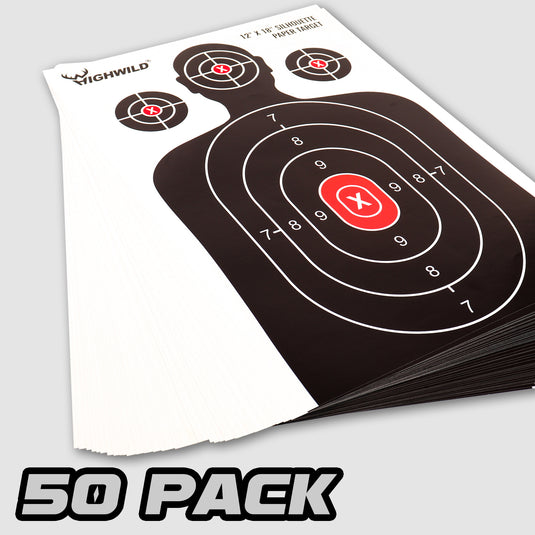 Shooting Range Silhouette Paper Target - 12X18 Inches (50 Pack)