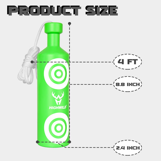 Plastic Shatterproof Bottle Targets for Shooting - 6 Neon Colors with Hanging Rope