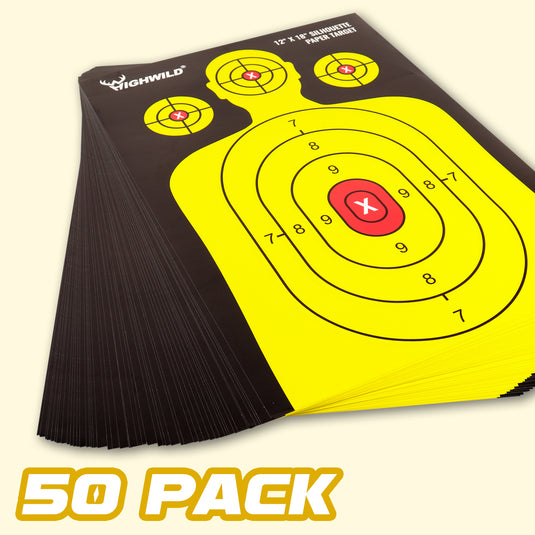 Shooting Range Silhouette Paper Target - 12X18 Inches (50 Pack)