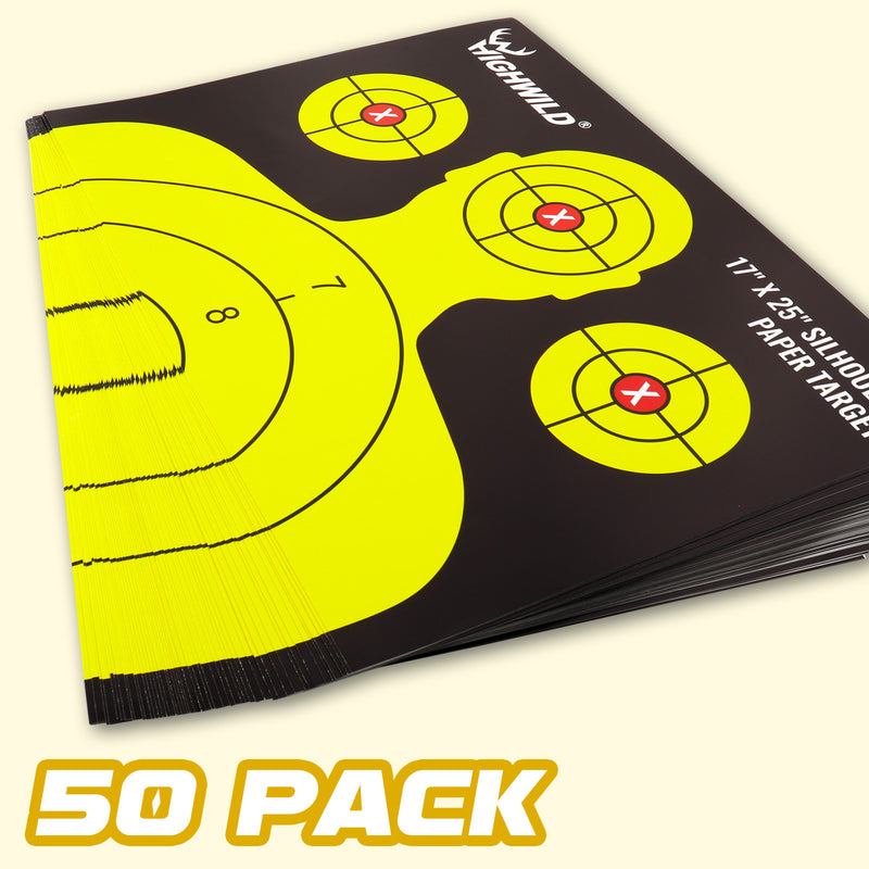 Load image into Gallery viewer, Shooting Range Silhouette Paper Target - 17X25 Inches (Black &amp; Yellow)
