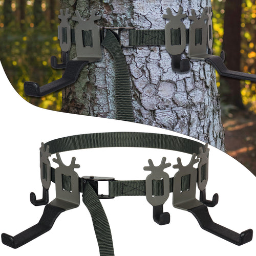 Treestand Strap Gear & Bow Hangers for Hunting Gears Bow - 3 Gear Hooks + 2 Bow Hangers Set